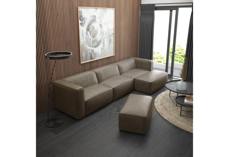 Fun Möbel Ecksofa Designersofa Sofa HELMER, Ottomane Rechts oder Links, Rundumbezug von Fun Möbel
