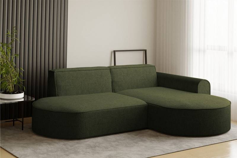 Fun Möbel Ecksofa Ecksofa Designersofa BONDY in Stoff mit Ottomane, Ottomane links oder rechts, Rundumbezug von Fun Möbel