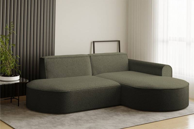 Fun Möbel Ecksofa Ecksofa Designersofa BONDY in Stoff mit Ottomane, Ottomane links oder rechts, Rundumbezug von Fun Möbel