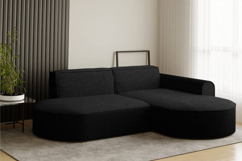 Fun Möbel Ecksofa Ecksofa Designersofa BONDY in Stoff mit Ottomane, Ottomane links oder rechts, Rundumbezug von Fun Möbel