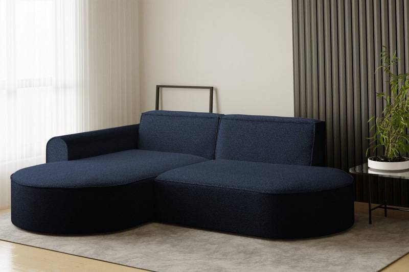 Fun Möbel Ecksofa Ecksofa Designersofa BONDY in Stoff mit Ottomane, Ottomane links oder rechts, Rundumbezug von Fun Möbel