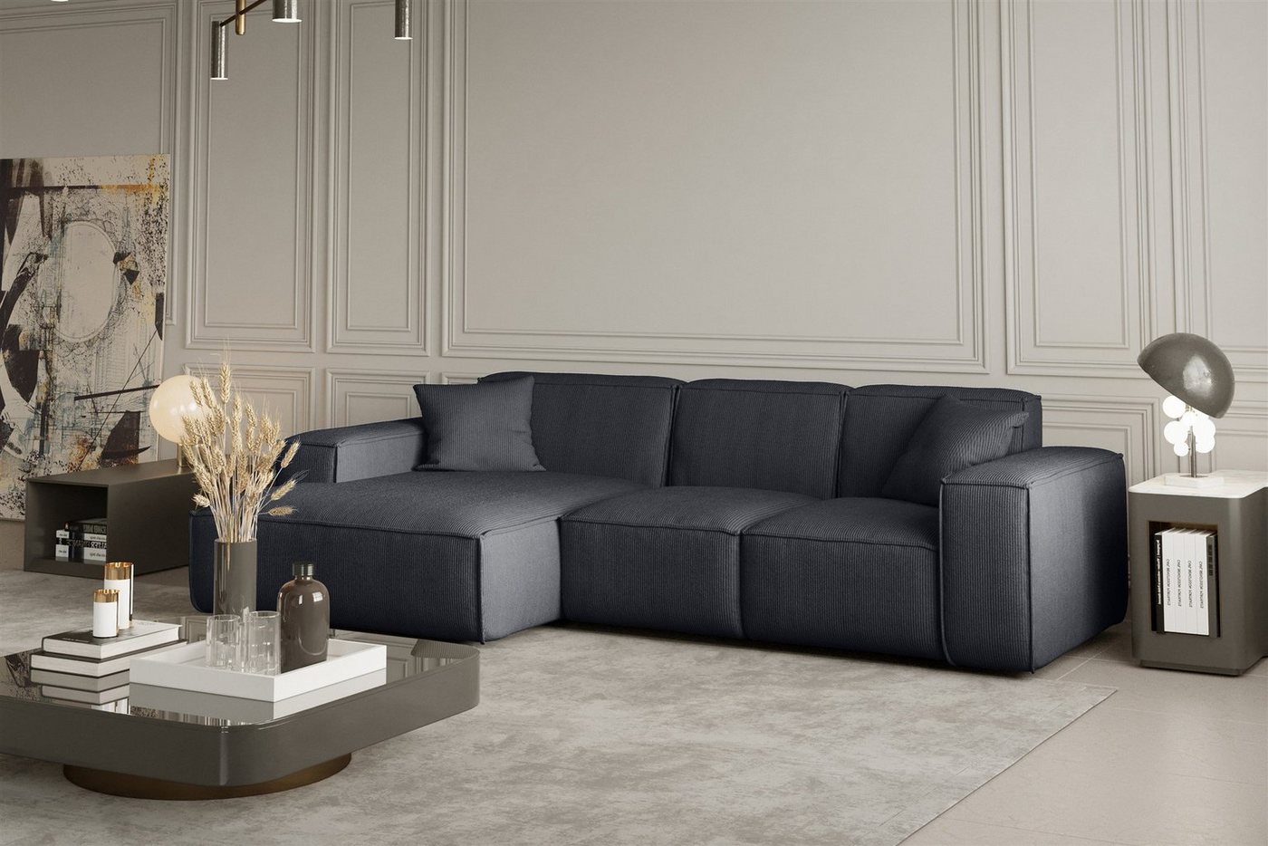 Fun Möbel Ecksofa Ecksofa Designersofa CELES Ottomane Links oder Rechts in Stoff, inkl. 2 Zierkissen Fun Möbel Ecksofa Ecksofa Designersofa CELES Ottomane Links oder Rechts in Stoff, inkl. 2 Zierkissen von Fun Möbel