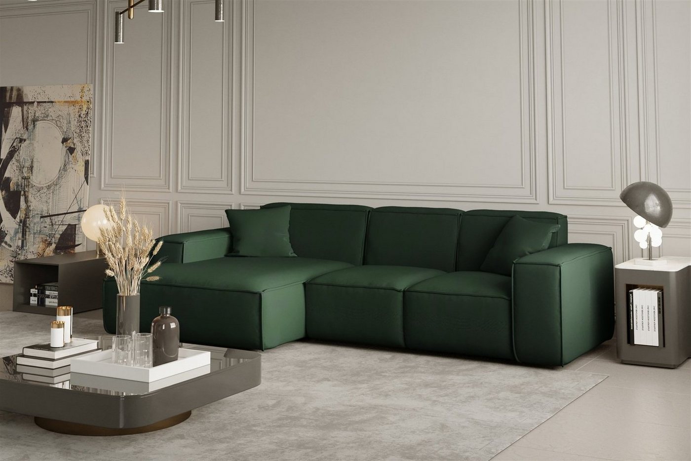 Fun Möbel Ecksofa Ecksofa Designersofa CELES Ottomane Links oder Rechts in Stoff, inkl. 2 Zierkissen Fun Möbel Ecksofa Ecksofa Designersofa CELES Ottomane Links oder Rechts in Stoff, inkl. 2 Zierkissen von Fun Möbel