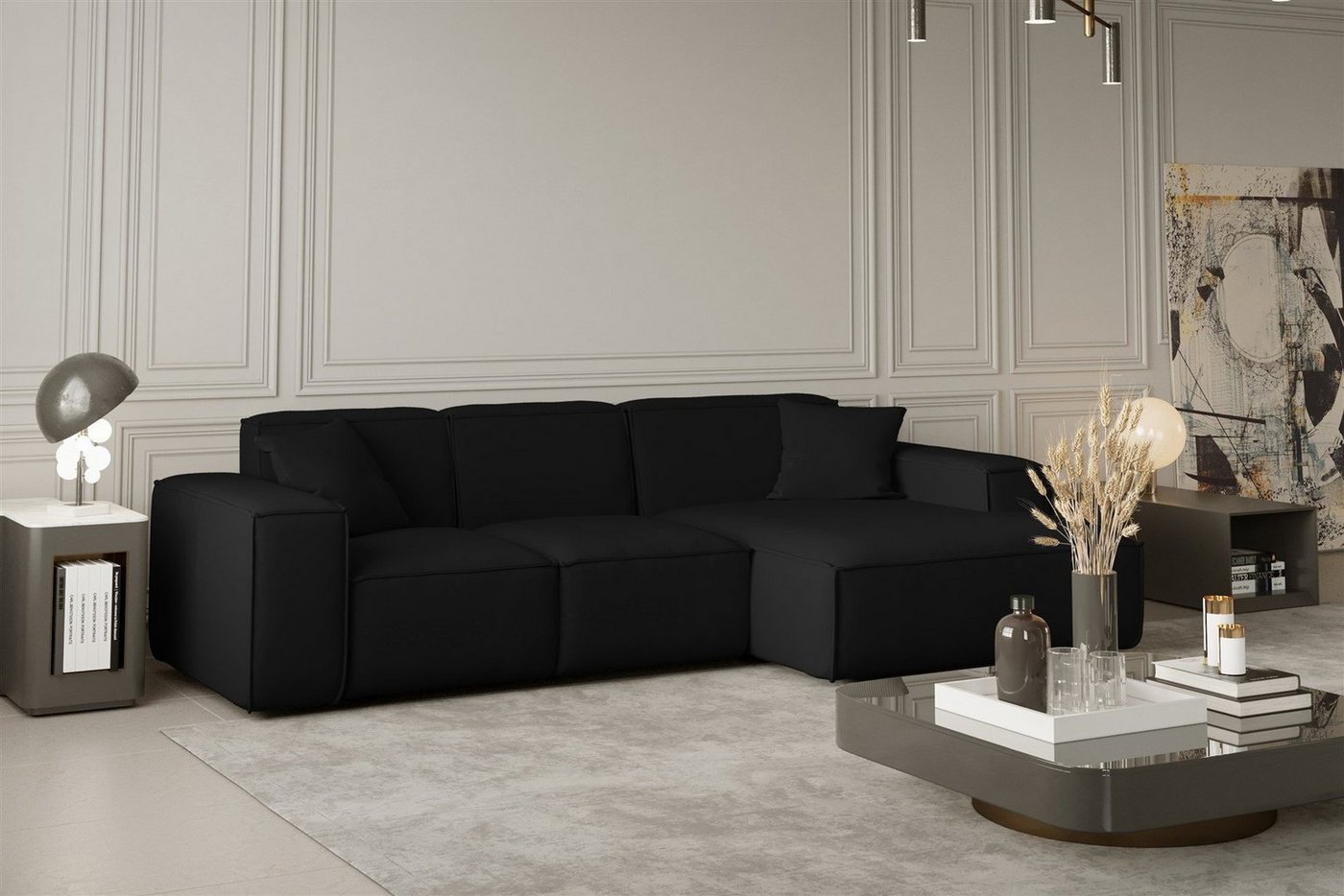 Fun Möbel Ecksofa Ecksofa Designersofa CELES Ottomane Links oder Rechts in Stoff, inkl. 2 Zierkissen Fun Möbel Ecksofa Ecksofa Designersofa CELES Ottomane Links oder Rechts in Stoff, inkl. 2 Zierkissen von Fun Möbel