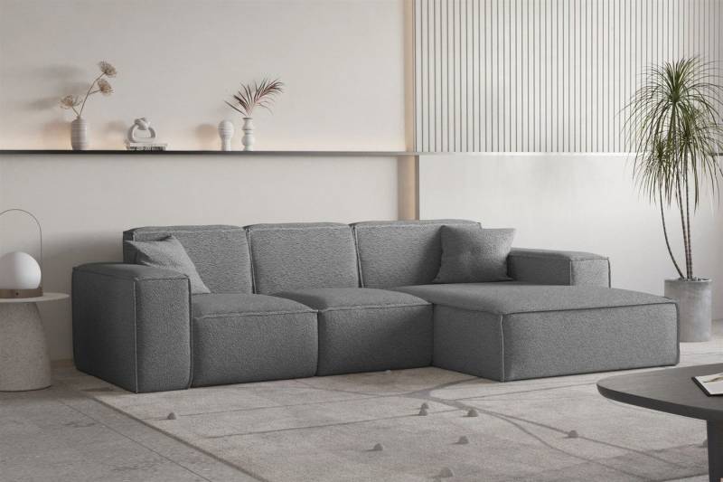 Fun Möbel Ecksofa Ecksofa Designersofa CELES PREMIUM Ottomane Rechts oder Links in Stoff, inkl. 2 Zierkissen von Fun Möbel
