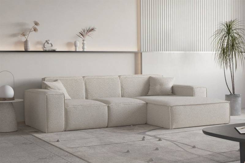 Fun Möbel Ecksofa Ecksofa Designersofa CELES PREMIUM Ottomane Rechts oder Links in Stoff, inkl. 2 Zierkissen von Fun Möbel