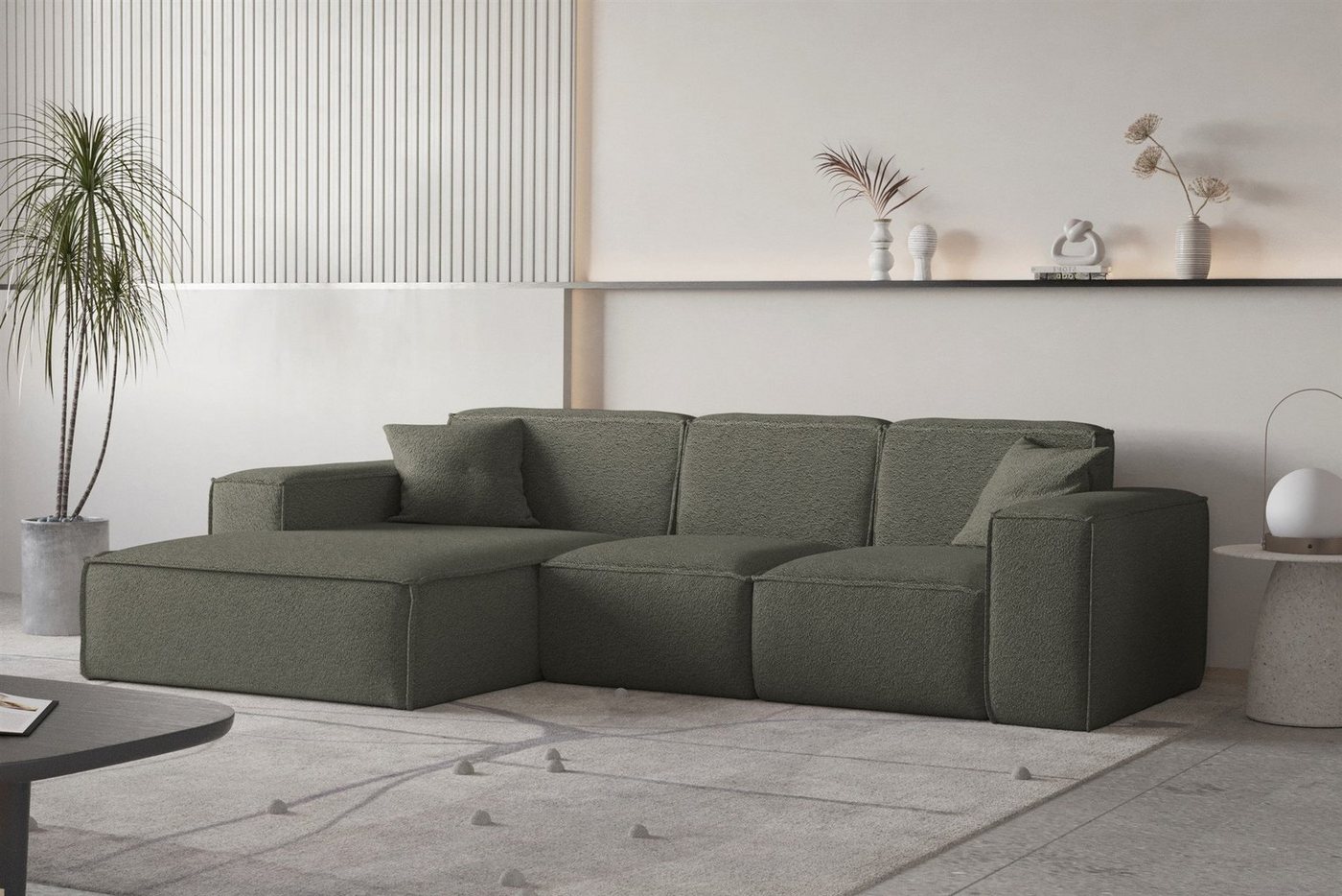 Fun Möbel Ecksofa Ecksofa Designersofa CELES PREMIUM Ottomane Rechts oder Links in Stoff, inkl. 2 Zierkissen Fun Möbel Ecksofa Ecksofa Designersofa CELES PREMIUM Ottomane Rechts oder Links in Stoff, inkl. 2 Zierkissen von Fun Möbel
