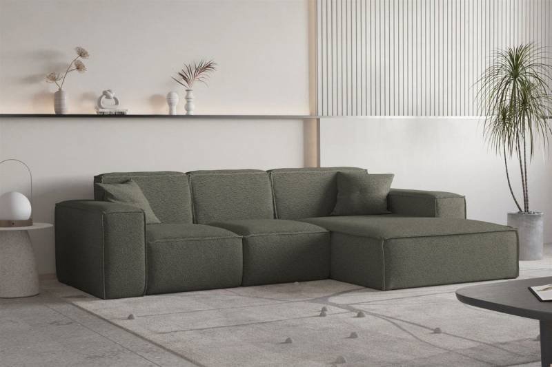 Fun Möbel Ecksofa Ecksofa Designersofa CELES PREMIUM Ottomane Rechts oder Links in Stoff, inkl. 2 Zierkissen von Fun Möbel