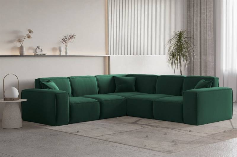 Fun Möbel Ecksofa Ecksofa Designersofa CELES PREMIUM Seite Universal in Stoff, Inkl. 3 Zierkissen von Fun Möbel