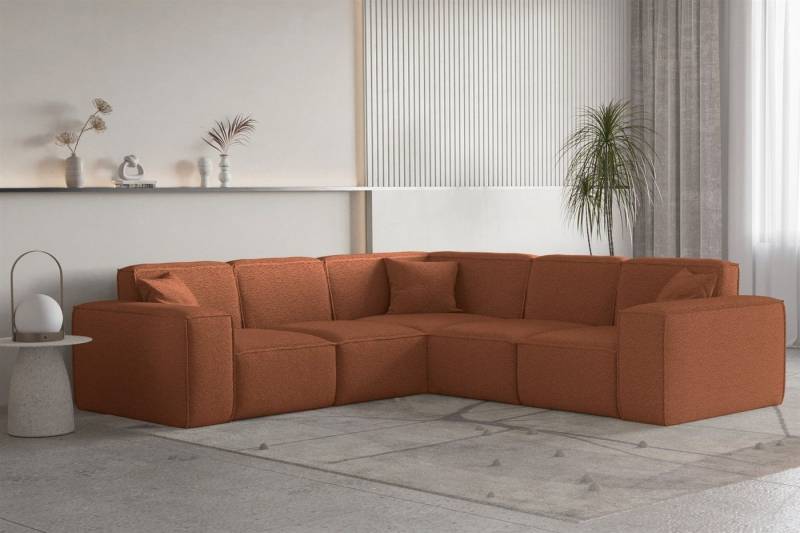 Fun Möbel Ecksofa Ecksofa Designersofa CELES PREMIUM Seite Universal in Stoff, Inkl. 3 Zierkissen von Fun Möbel