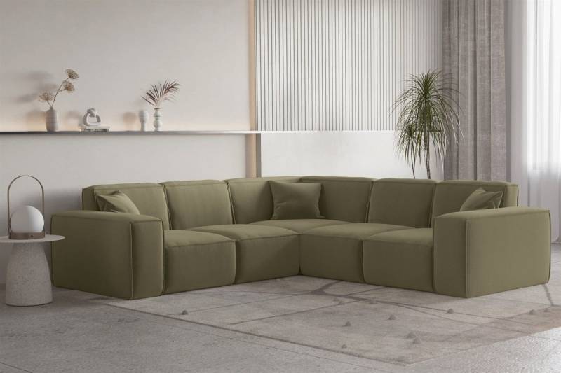 Fun Möbel Ecksofa Ecksofa Designersofa CELES PREMIUM Seite Universal in Stoff, Inkl. 3 Zierkissen von Fun Möbel