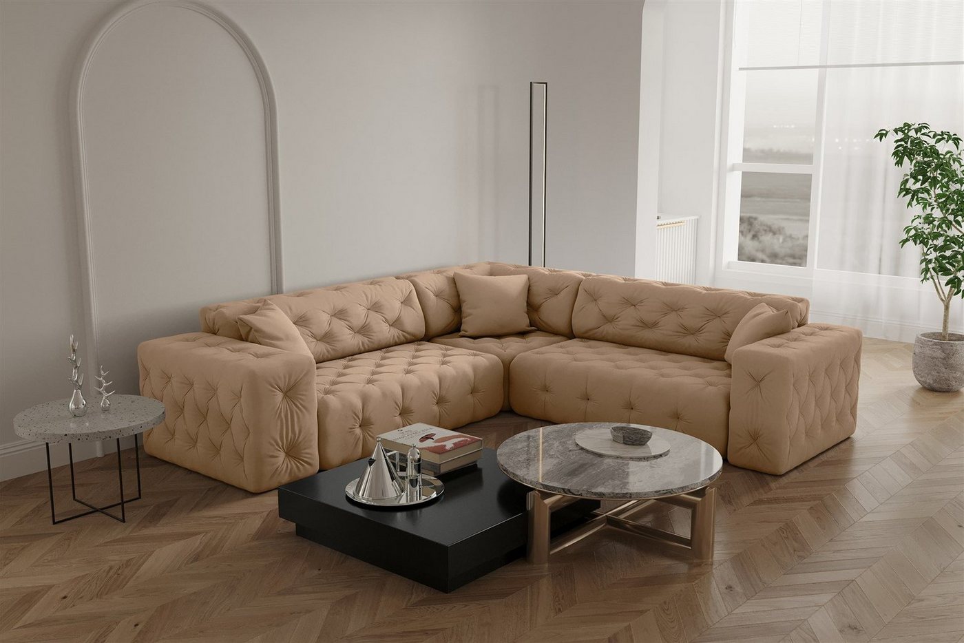 Fun Möbel Ecksofa Ecksofa Designersofa CHANTAL Seite universal in Stoff Opera Velvet Fun Möbel Ecksofa Ecksofa Designersofa CHANTAL Seite universal in Stoff Opera Velvet von Fun Möbel
