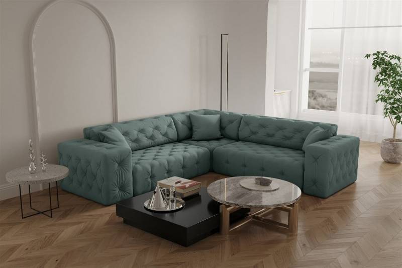 Fun Möbel Ecksofa Ecksofa Designersofa CHANTAL Seite universal in Stoff Opera Velvet von Fun Möbel