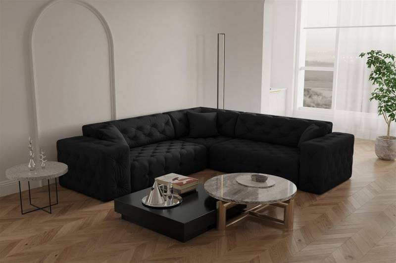 Fun Möbel Ecksofa Ecksofa Designersofa CHANTAL Seite universal in Stoff Opera Velvet von Fun Möbel