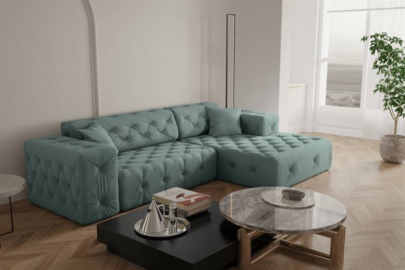Fun Möbel Ecksofa Ecksofa Designersofa CHANTAL in Stoff Opera Velvet, Ottomane Links oder Rechts, incl. 2 Zierkissen Fun Möbel Ecksofa Ecksofa Designersofa CHANTAL in Stoff Opera Velvet, Ottomane Links oder Rechts, incl. 2 Zierkissen von Fun Möbel