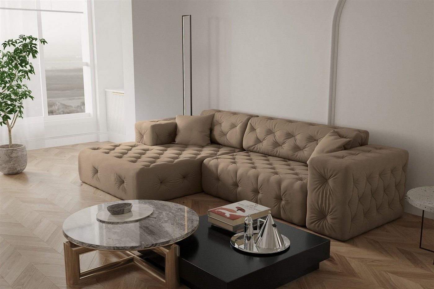 Fun Möbel Ecksofa Ecksofa Designersofa CHANTAL in Stoff Opera Velvet, Ottomane Links und Rechts Fun Möbel Ecksofa Ecksofa Designersofa CHANTAL in Stoff Opera Velvet, Ottomane Links und Rechts von Fun Möbel