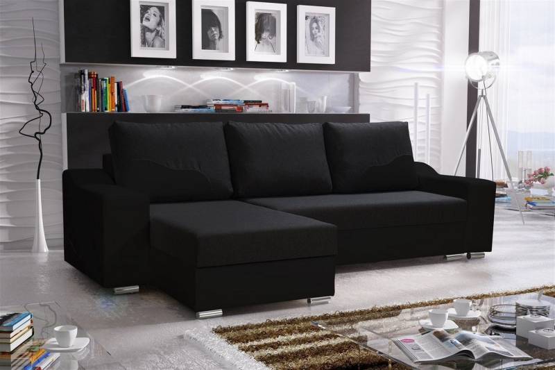 Fun Möbel Ecksofa Ecksofa Designersofa COLLIN mit Ottomane, 2 x Bettkasten Fun Möbel Ecksofa Ecksofa Designersofa COLLIN mit Ottomane, 2 x Bettkasten von Fun Möbel