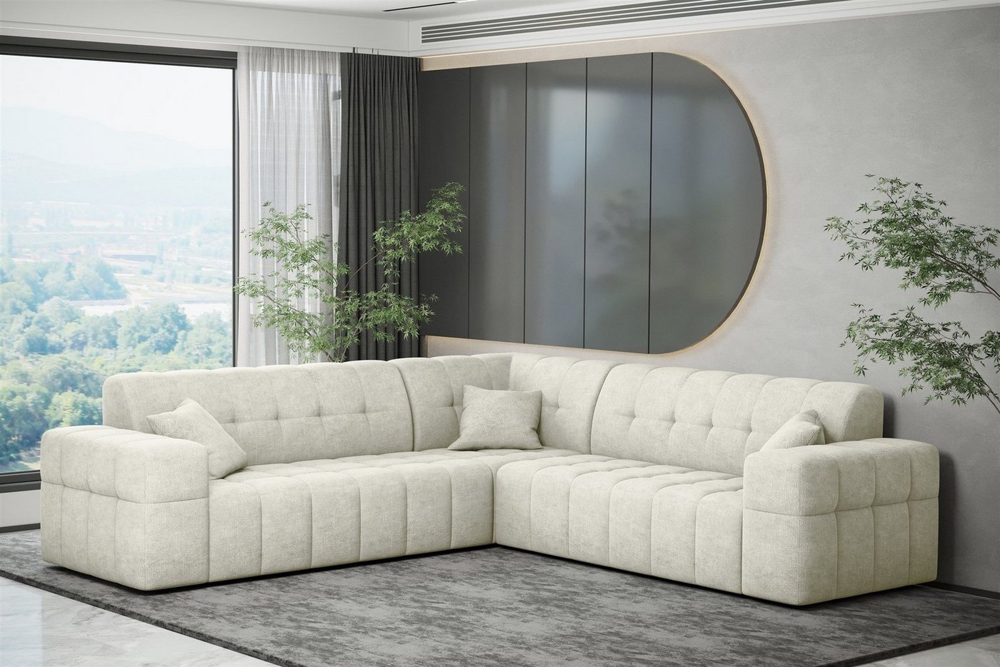 Fun Möbel Ecksofa Ecksofa Designersofa NANCY in Stoff Harmony Seite Universal, Rundumbezug Fun Möbel Ecksofa Ecksofa Designersofa NANCY in Stoff Harmony Seite Universal, Rundumbezug von Fun Möbel