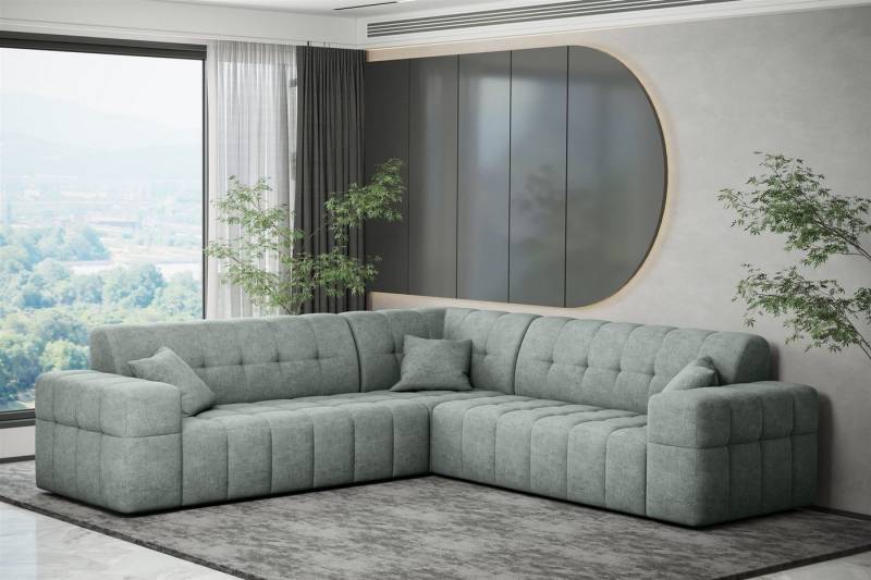 Fun Möbel Ecksofa Ecksofa Designersofa NANCY in Stoff Harmony Seite Universal, Rundumbezug von Fun Möbel