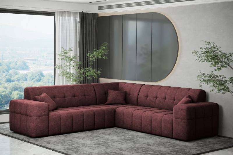 Fun Möbel Ecksofa Ecksofa Designersofa NANCY in Stoff Harmony Seite Universal, Rundumbezug von Fun Möbel