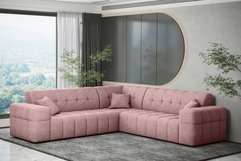 Fun Möbel Ecksofa Ecksofa Designersofa NANCY in Stoff Harmony Seite Universal, Rundumbezug von Fun Möbel