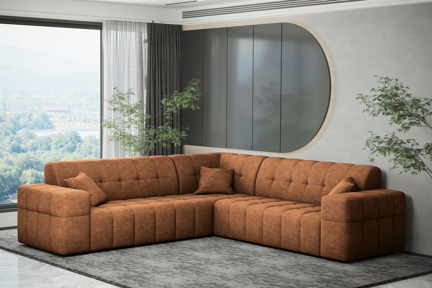 Fun Möbel Ecksofa Ecksofa Designersofa NANCY in Stoff Harmony Seite Universal, Rundumbezug Fun Möbel Ecksofa Ecksofa Designersofa NANCY in Stoff Harmony Seite Universal, Rundumbezug von Fun Möbel