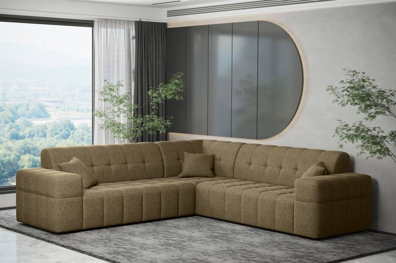 Fun Möbel Ecksofa Ecksofa Designersofa NANCY in Stoff Neve Seite Universal, Rundumbezug von Fun Möbel