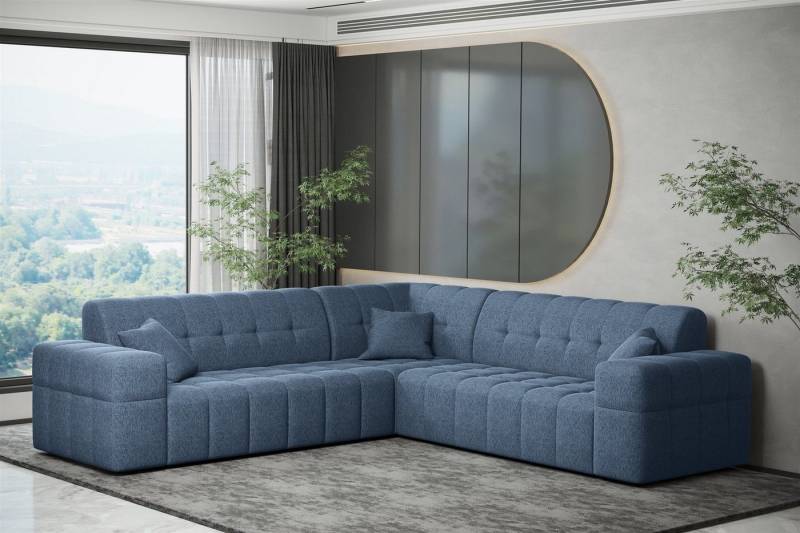 Fun Möbel Ecksofa Ecksofa Designersofa NANCY in Stoff Neve Seite Universal, Rundumbezug von Fun Möbel