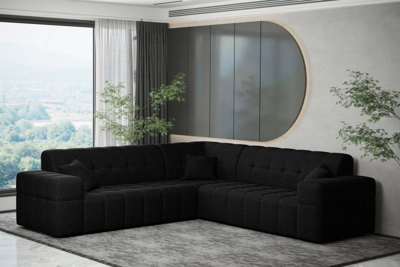 Fun Möbel Ecksofa Ecksofa Designersofa NANCY in Stoff Neve Seite Universal, Rundumbezug von Fun Möbel