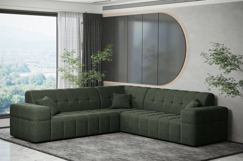 Fun Möbel Ecksofa Ecksofa Designersofa NANCY in Stoff Neve Seite Universal, Rundumbezug von Fun Möbel