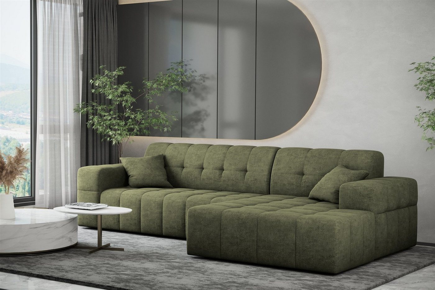 Fun Möbel Ecksofa Ecksofa Designersofa NANCY mit Ottomane in Stoff Harmony, Rundumbezug Fun Möbel Ecksofa Ecksofa Designersofa NANCY mit Ottomane in Stoff Harmony, Rundumbezug von Fun Möbel