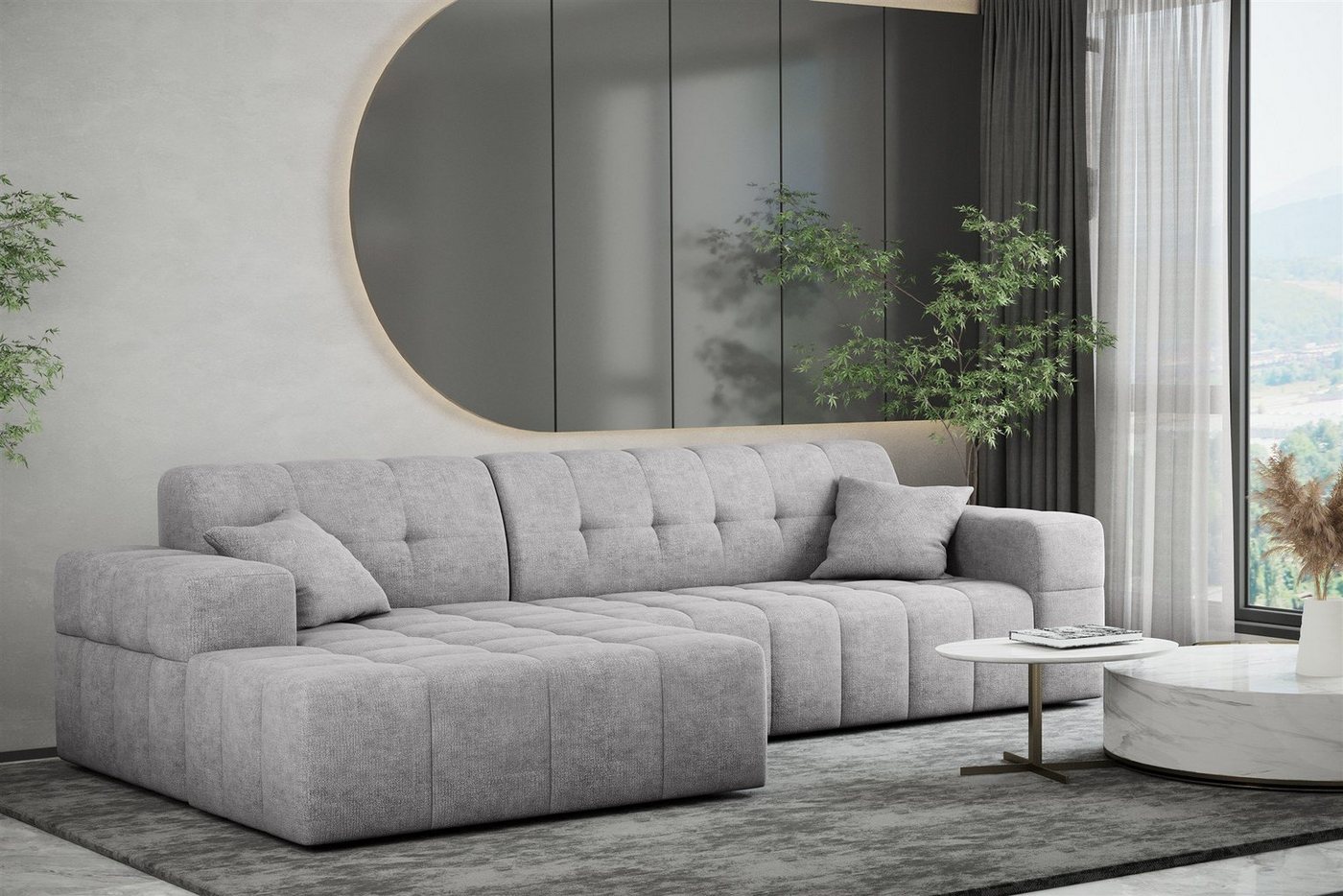 Fun Möbel Ecksofa Ecksofa Designersofa NANCY mit Ottomane in Stoff Harmony, Rundumbezug Fun Möbel Ecksofa Ecksofa Designersofa NANCY mit Ottomane in Stoff Harmony, Rundumbezug von Fun Möbel
