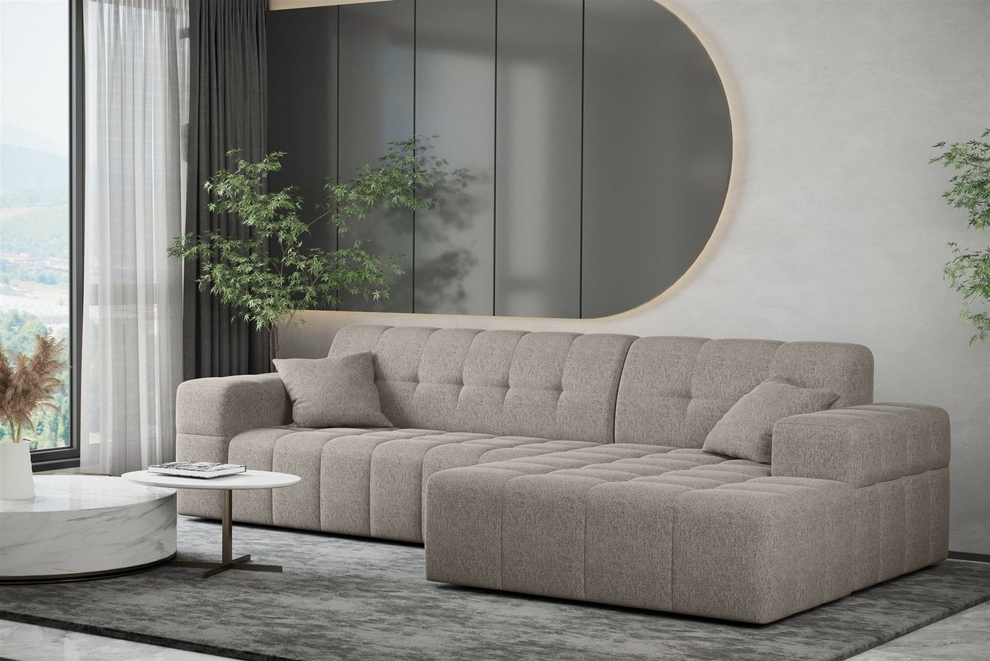 Fun Möbel Ecksofa Ecksofa Designersofa NANCY mit Ottomane in Stoff Neve, Rundumbezug Fun Möbel Ecksofa Ecksofa Designersofa NANCY mit Ottomane in Stoff Neve, Rundumbezug von Fun Möbel