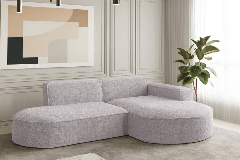 Fun Möbel Ecksofa Ecksofa Designersofa PALMA XS mit Ottomane in Stoff Ascot, Rundumbezug von Fun Möbel