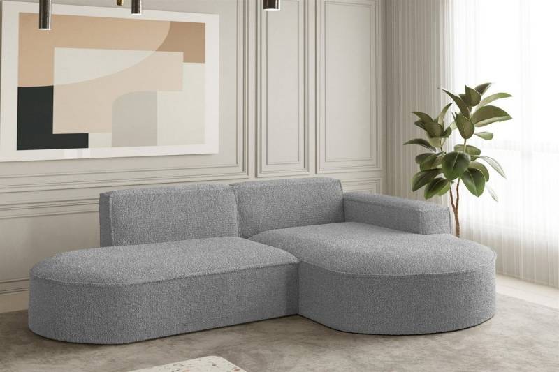 Fun Möbel Ecksofa Ecksofa Designersofa PALMA XS mit Ottomane in Stoff Ascot, Rundumbezug von Fun Möbel