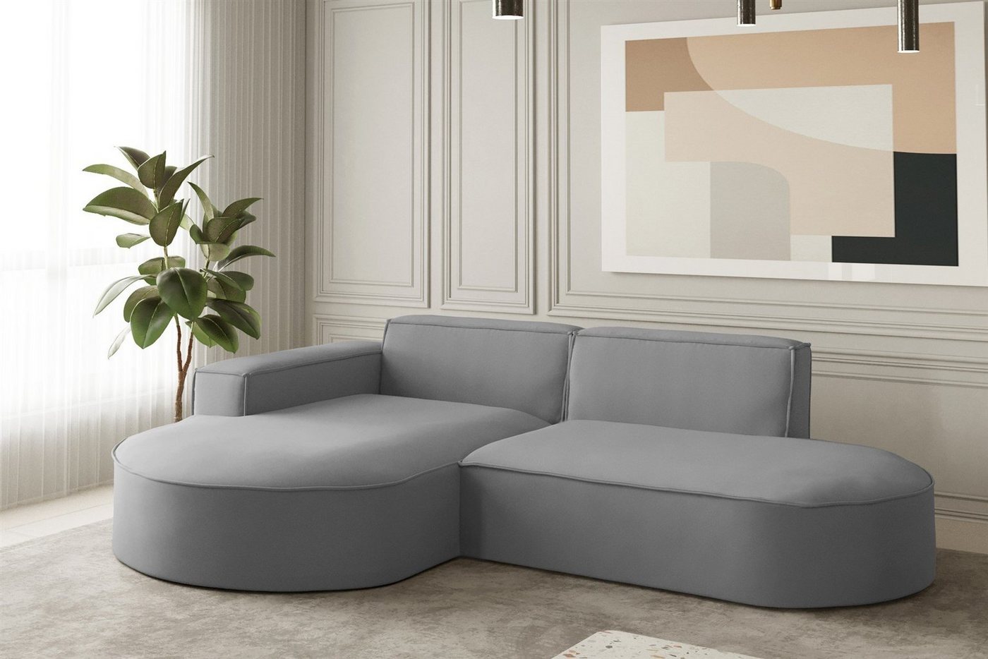 Fun Möbel Ecksofa Ecksofa Designersofa PALMA XS mit Ottomane in Stoff Opera Velvet, Ottomane links oder rechts, Rundumbezug Fun Möbel Ecksofa Ecksofa Designersofa PALMA XS mit Ottomane in Stoff Opera Velvet, Ottomane links oder rechts, Rundumbezug von Fun Möbel