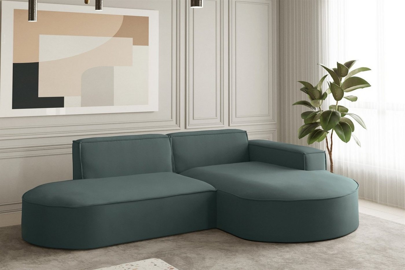 Fun Möbel Ecksofa Ecksofa Designersofa PALMA XS mit Ottomane in Stoff Opera Velvet, Ottomane links oder rechts, Rundumbezug Fun Möbel Ecksofa Ecksofa Designersofa PALMA XS mit Ottomane in Stoff Opera Velvet, Ottomane links oder rechts, Rundumbezug von Fun Möbel