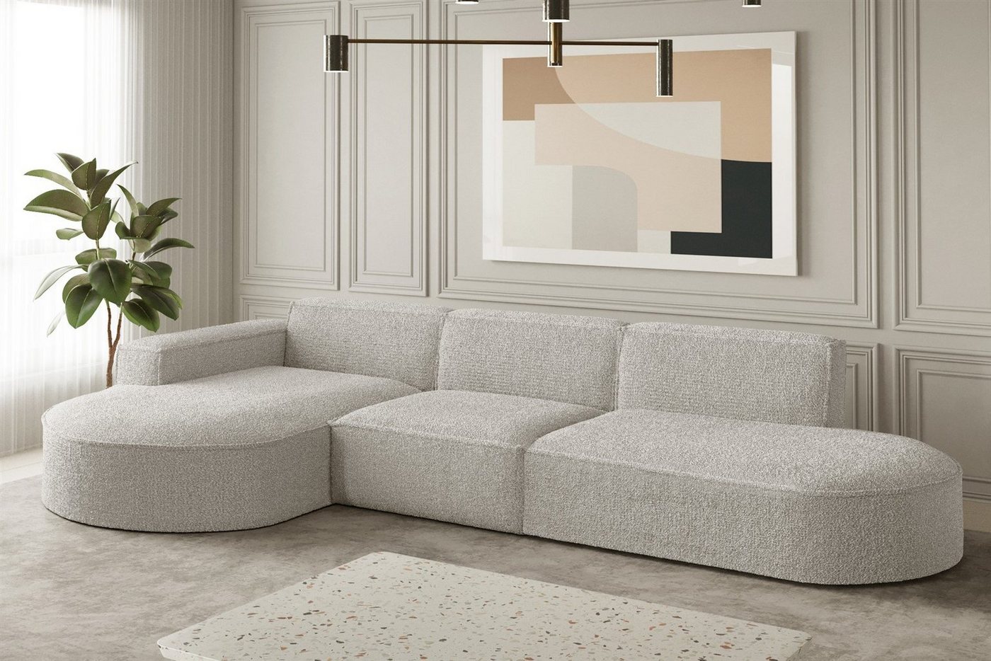 Fun Möbel Ecksofa Ecksofa Designersofa PALMA mit Ottomane in Stoff Ascot, Ottomane links oder rechts, Rundumbezug Fun Möbel Ecksofa Ecksofa Designersofa PALMA mit Ottomane in Stoff Ascot, Ottomane links oder rechts, Rundumbezug von Fun Möbel