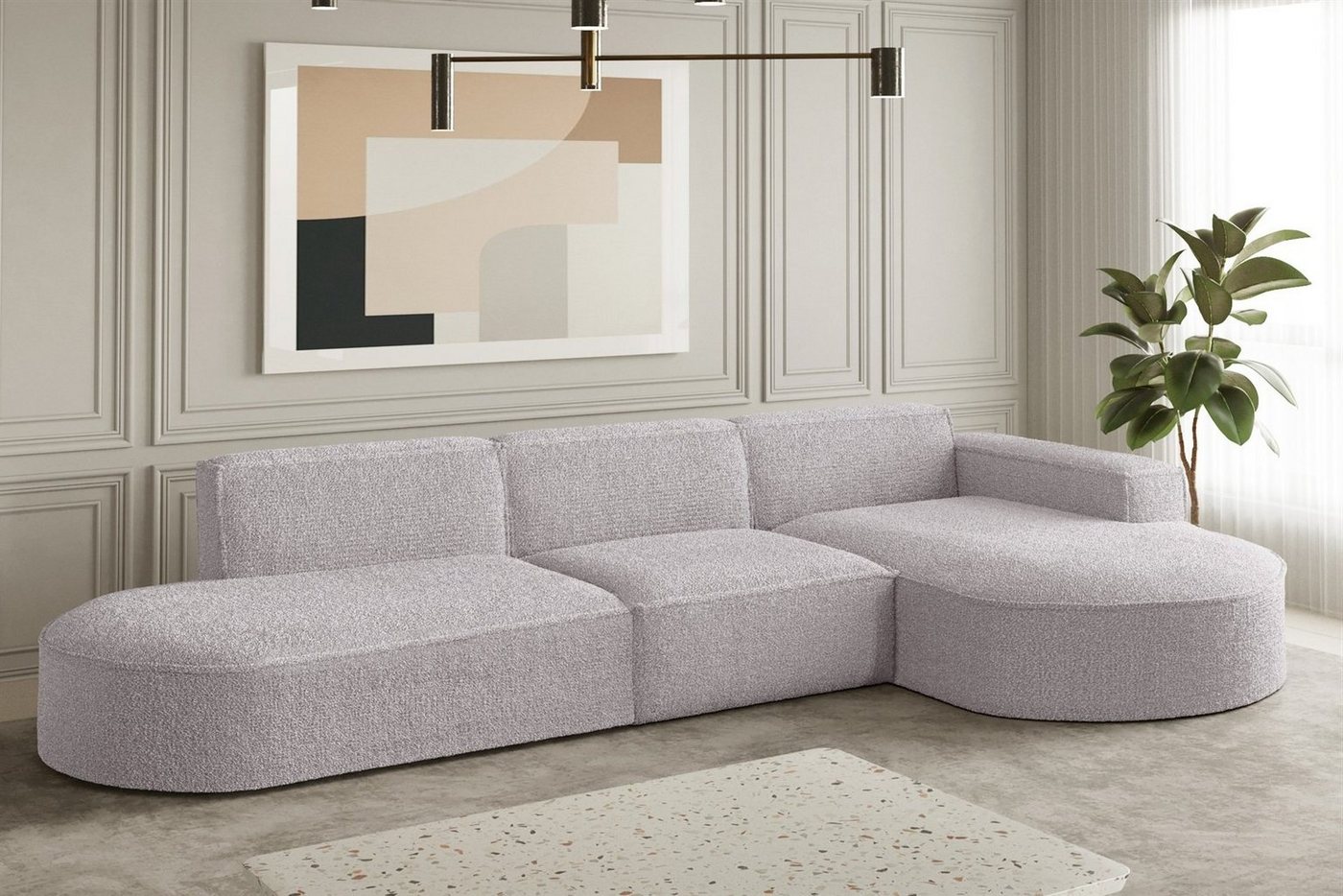 Fun Möbel Ecksofa Ecksofa Designersofa PALMA mit Ottomane in Stoff Ascot, Ottomane links oder rechts, Rundumbezug Fun Möbel Ecksofa Ecksofa Designersofa PALMA mit Ottomane in Stoff Ascot, Ottomane links oder rechts, Rundumbezug von Fun Möbel