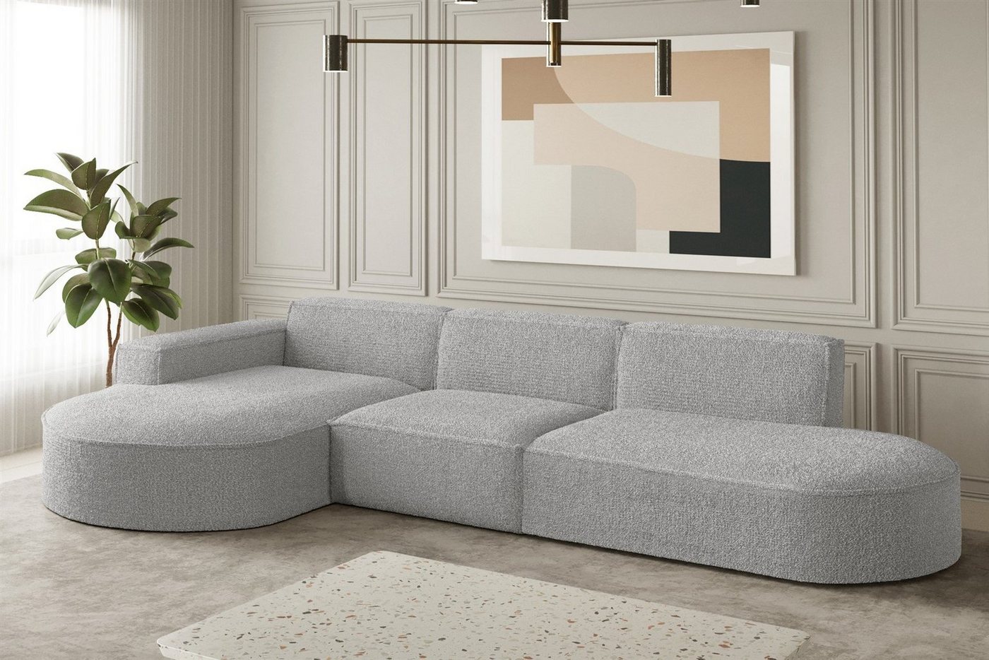 Fun Möbel Ecksofa Ecksofa Designersofa PALMA mit Ottomane in Stoff Ascot, Ottomane links oder rechts, Rundumbezug Fun Möbel Ecksofa Ecksofa Designersofa PALMA mit Ottomane in Stoff Ascot, Ottomane links oder rechts, Rundumbezug von Fun Möbel