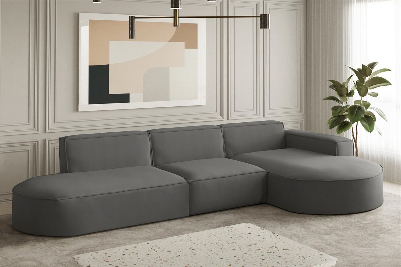 Fun Möbel Ecksofa Ecksofa Designersofa PALMA mit Ottomane in Stoff Opera Velvet, Ottomane links oder rechts, Rundumbezug Fun Möbel Ecksofa Ecksofa Designersofa PALMA mit Ottomane in Stoff Opera Velvet, Ottomane links oder rechts, Rundumbezug von Fun Möbel