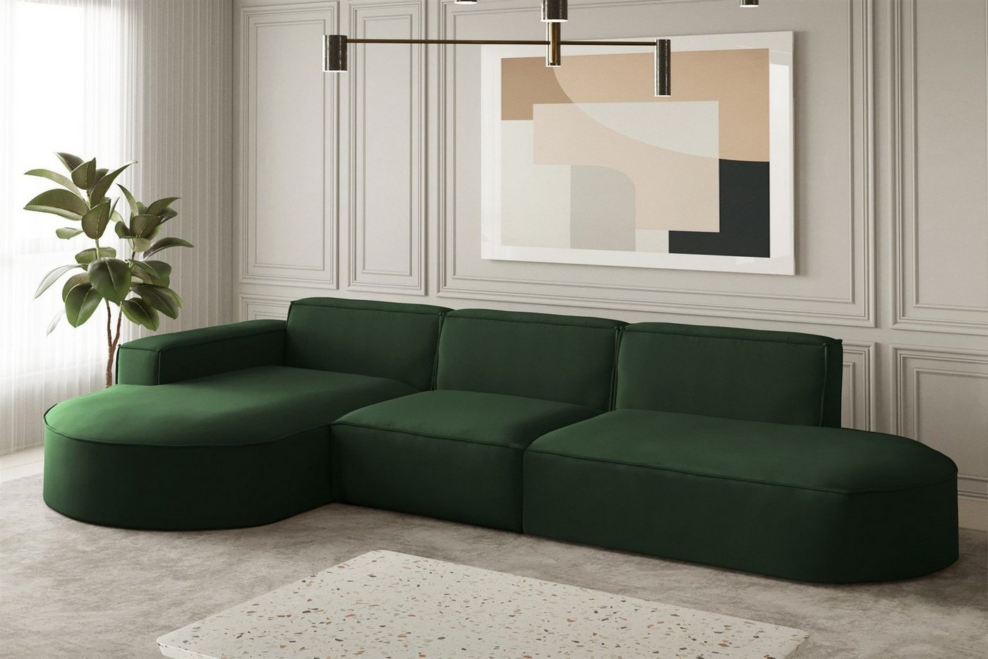 Fun Möbel Ecksofa Ecksofa Designersofa PALMA mit Ottomane in Stoff Opera Velvet, Ottomane links oder rechts, Rundumbezug Fun Möbel Ecksofa Ecksofa Designersofa PALMA mit Ottomane in Stoff Opera Velvet, Ottomane links oder rechts, Rundumbezug von Fun Möbel