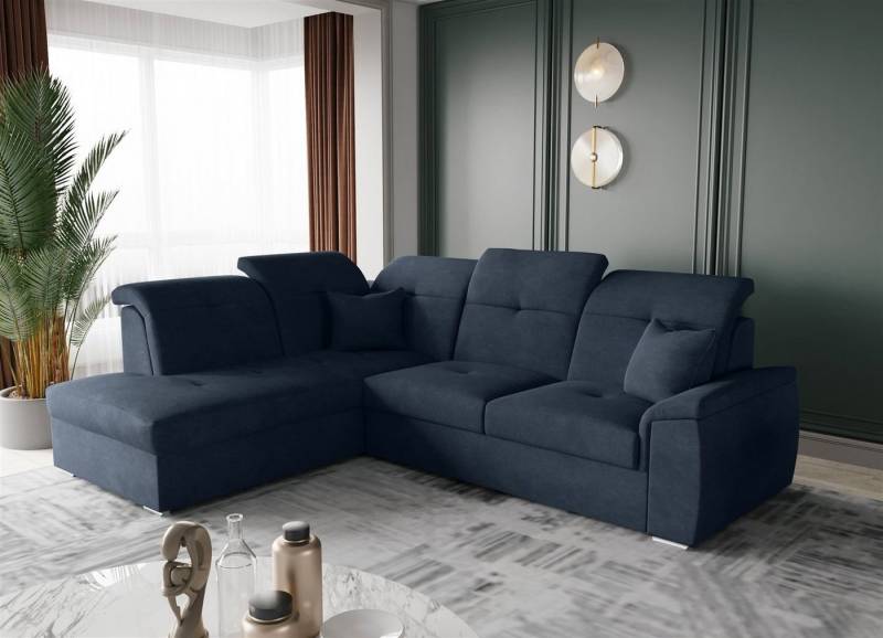 Fun Möbel Ecksofa Ecksofa FREJA Ottomane Links oder Rechts in Stoff, inkl. 2 Zierkissen, mit Schlaffunktion von Fun Möbel
