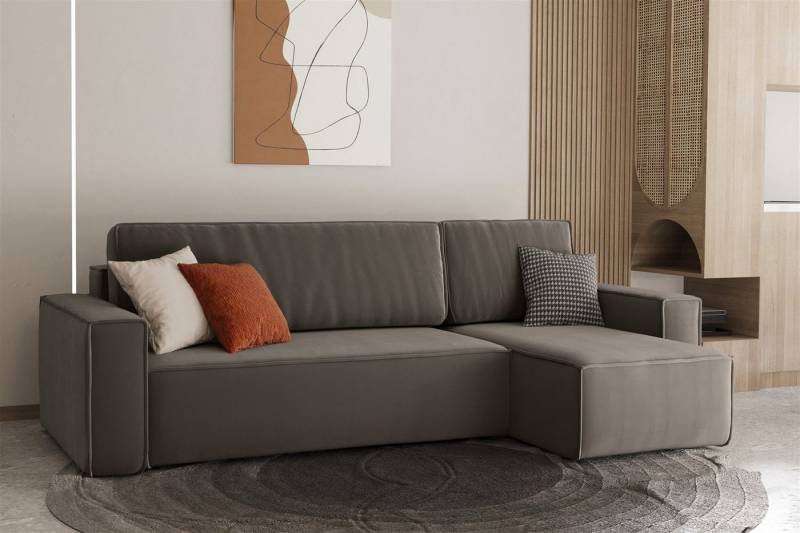 Fun Möbel Ecksofa Ecksofa MARIS mit Ottomane in Stoff Swing, mit Schlaffunktion, Rundumbezug von Fun Möbel