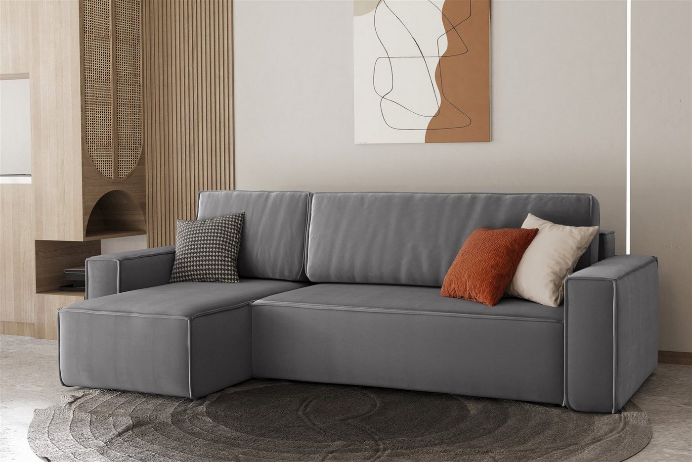 Fun Möbel Ecksofa Ecksofa MARIS mit Ottomane in Stoff Swing, mit Schlaffunktion, Rundumbezug Fun Möbel Ecksofa Ecksofa MARIS mit Ottomane in Stoff Swing, mit Schlaffunktion, Rundumbezug von Fun Möbel