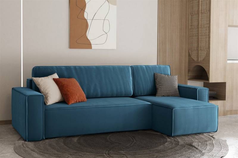 Fun Möbel Ecksofa Ecksofa MARIS mit Ottomane in Stoff Swing, mit Schlaffunktion, Rundumbezug von Fun Möbel