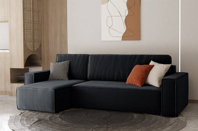 Fun Möbel Ecksofa Ecksofa MARIS mit Ottomane in Stoff Swing, mit Schlaffunktion, Rundumbezug von Fun Möbel