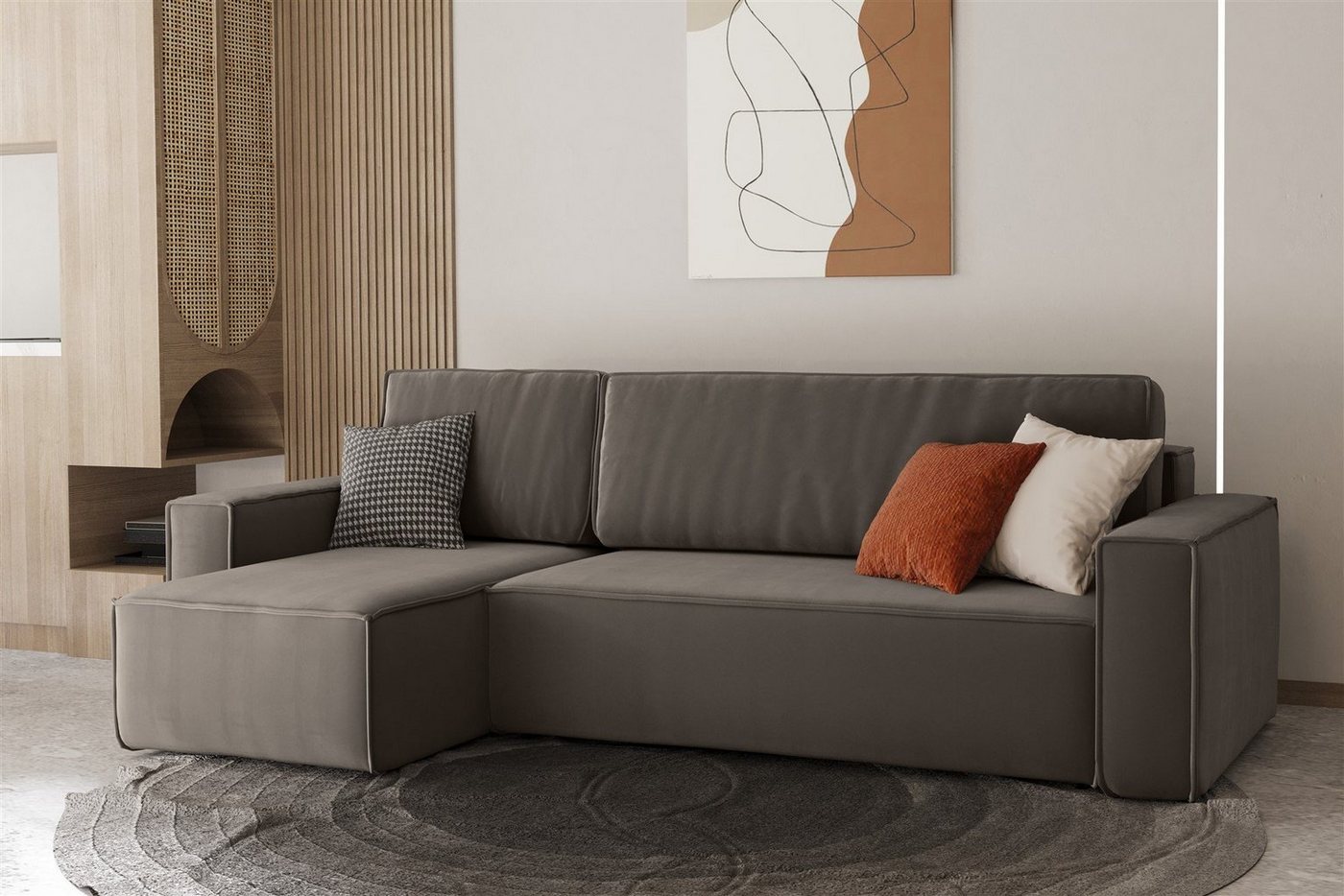 Fun Möbel Ecksofa Ecksofa MARIS mit Ottomane in Stoff Swing, mit Schlaffunktion, Rundumbezug Fun Möbel Ecksofa Ecksofa MARIS mit Ottomane in Stoff Swing, mit Schlaffunktion, Rundumbezug von Fun Möbel