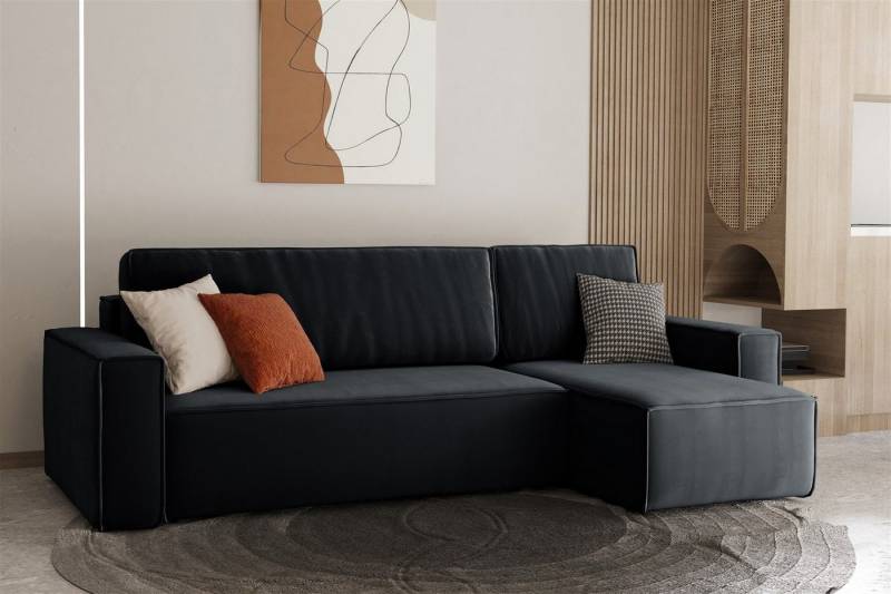 Fun Möbel Ecksofa Ecksofa MARIS mit Ottomane in Stoff Swing, mit Schlaffunktion, Rundumbezug von Fun Möbel