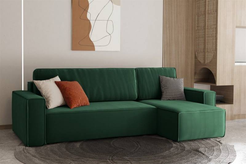Fun Möbel Ecksofa Ecksofa MARIS mit Ottomane in Stoff Swing, mit Schlaffunktion, Rundumbezug von Fun Möbel
